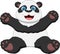 Cartoon cute panda waving on white background