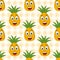 Cartoon Cute Pineapple Seamless Pattern