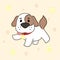 Cartoon cute puppy, drawing for kids.Vector illustration