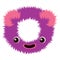 Cartoon cute purple and pink monster number zero