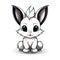 Cartoon Cute Rabbit afraid on a white backgroun