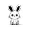 Cartoon Cute Rabbit afraid on a white backgroun