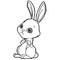 Cartoon cute rabbit coloring page vector