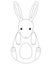 Cartoon, cute, rabbit. Toy bunny for children - linear vector design for coloring. Vector character - easter bunny. Outline. Rabbi