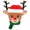 Cartoon cute reindeer isolated