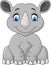 Cartoon cute rhino sitting