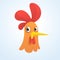 Cartoon cute rooster icon. Vector illustration of a cool rooster head.