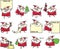 Cartoon cute Santas,vector