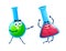 Cartoon cute school chemical flask characters