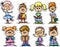 Cartoon cute schoolchildren,vector