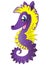 Cartoon cute seahorse