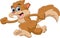 Cartoon cute squirrel running