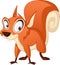 Cartoon cute squirrel. Vector illustration of funny happy animal.