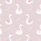 Cartoon cute swan print. Swans princess on pink seamless pattern. Girl fabric design, baby nursery texture with cartoon