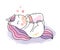 Cartoon cute sweet unicorn drink milk vector.
