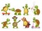 Cartoon cute tortoise set