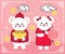 Cartoon cute Translation Happy chinese new year 2020 white mouses and sign golden .