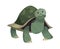 Cartoon cute turtle. Standing smiling happy snorkel tortoise, vector isolated tropical animal