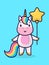 Cartoon cute unicorn. Childrens card, childrens poster.