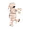 Cartoon cute walking mummy character.