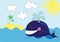 Cartoon cute whale