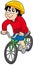 Cartoon cyclist