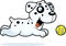 Cartoon Dalmatian Chasing Ball