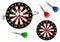 Cartoon dartboard target character with colorful