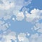 Cartoon daytime blue sky background with clouds