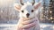cartoon deer character a scarf season christmas creative north greeting december