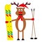 Cartoon deer skier
