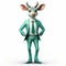 Cartoon Deer In A Suit: A Satirical And Hyperbolic Representation