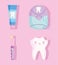 cartoon dentistry set