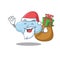 Cartoon design of blue cloud Santa with Christmas gift