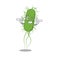 Cartoon design concept of e.coli bacteria with funny wink eye