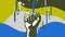 Cartoon design of a male strong fist on a colorful waving simple background. Animation. Concept of strength, protest
