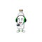 A cartoon design of milk bottle talented gamer play with headphone and controller