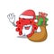 Cartoon design of streptococcus pneumoniae Santa with Christmas gift