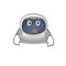 Cartoon design style of astronaut helmet showing worried face