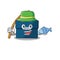 Cartoon design style of business suitcase goes to fishing