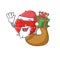 Cartoon design of tomato kitchen timer Santa having Christmas gift