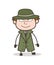 Cartoon Detective with Smily Face Vector Illustration