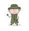 Cartoon Detective Standing Pose Vector Illustration