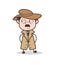 Cartoon Detective Unhappy Expression Vector Illustration