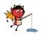 Cartoon Devil Fishing