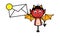 Cartoon Devil holding Envelope