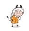 Cartoon Devil Old Granny Vector Character