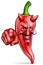 Cartoon Devil Red Chilli Pepper Pointing