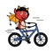 Cartoon Devil Riding bicycle