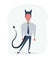 Cartoon devil Satan businessman.